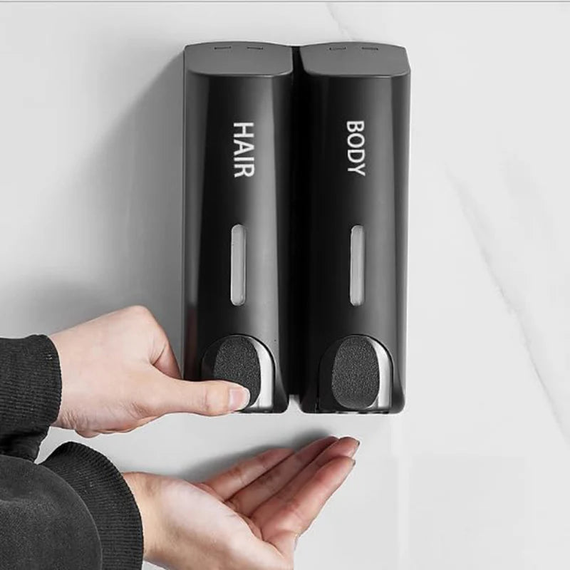 Bathroom Automatic soap dispenser Trio Wall Mounted Shampoo and Conditioner Dispenser, Conditioner Body Wash Dispenser Set Peaceful Pleasures Health and Wellness