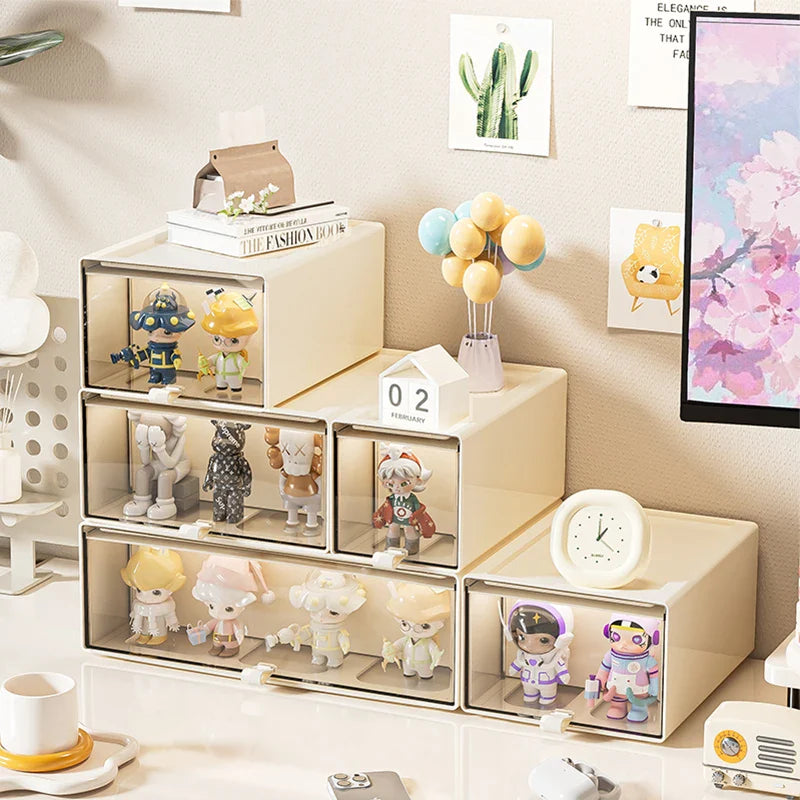 Storage Box with Drawers – Desk Organizer & Collectible Display