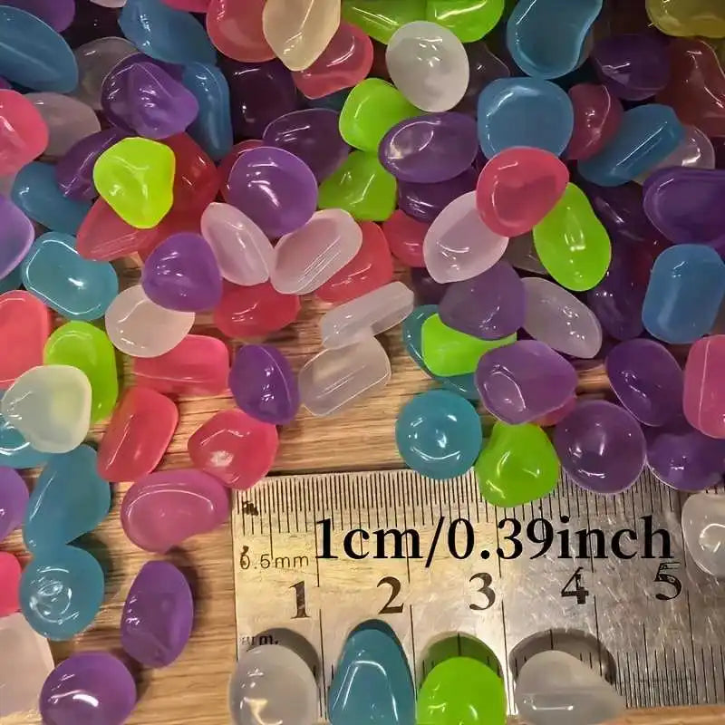 200Pcs Glow in the Dark Pebbles – Garden, Aquarium & Patio