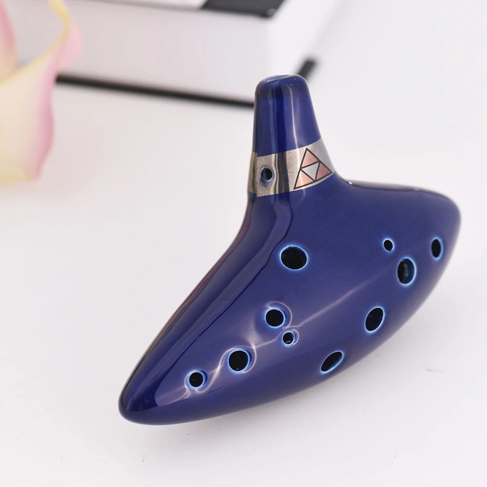ammoon 12-Hole Ceramic Ocarina Alto C Flute + Music Score