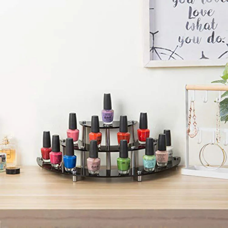 3-Tier Rainbow Acrylic Half Moon Display Stand & Organizer