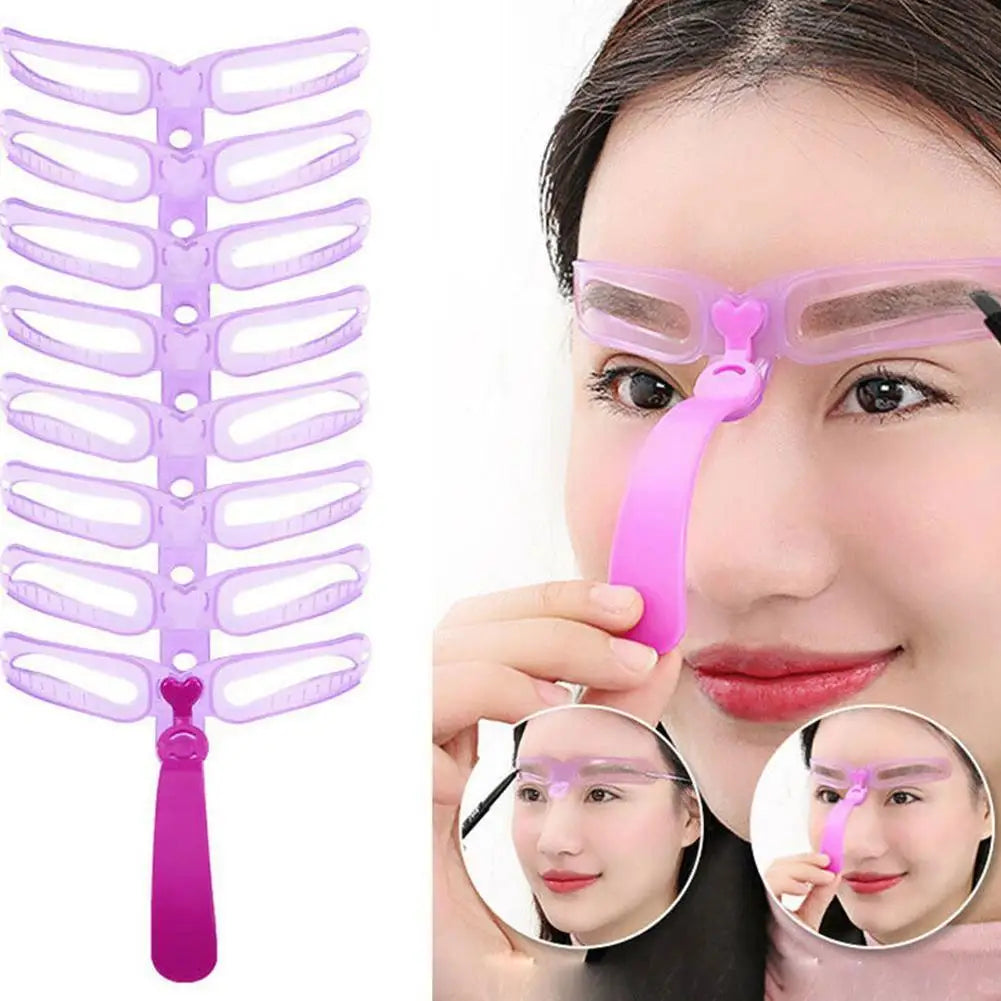 8-in-1 Reusable Eyebrow Stencil Shaping Template Kit