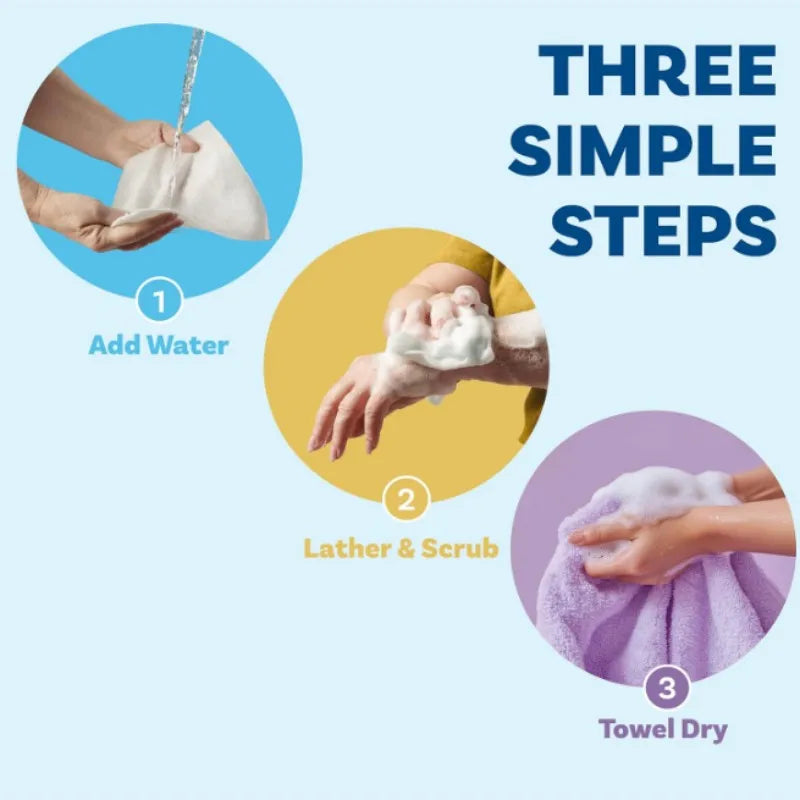 25-Pack Rinse-Free Disposable Bathing Wipes | Gym & Camping
