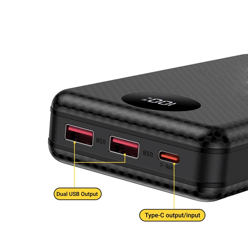 DIY 18650 Power Bank Case – Dual USB, Type-C & LED Light