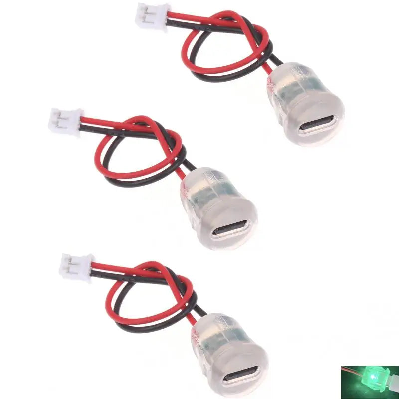 USB Type-C Female Socket 3A 5V LED Water-Resistant Pigtail USB-C Charging Socket Peaceful Pleasures Health and Wellness A2 3Pcs