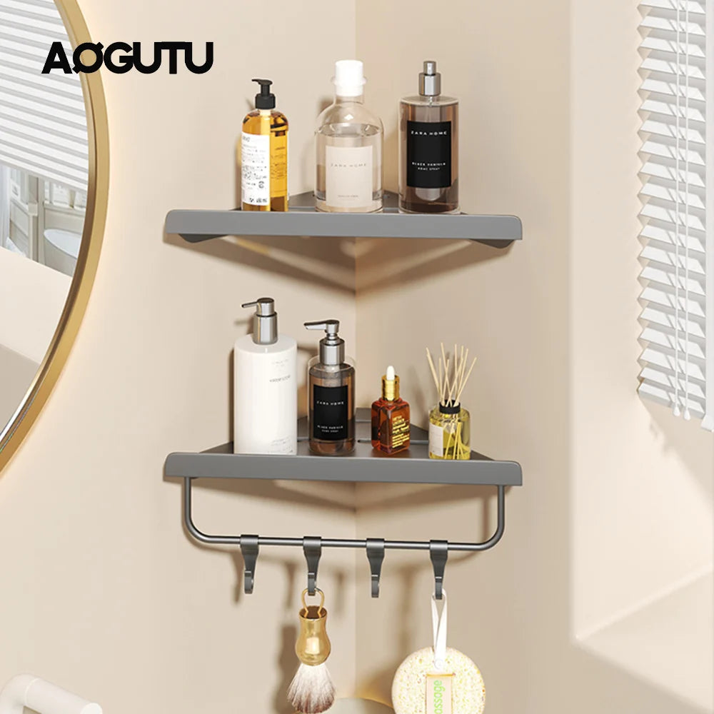 Wall Mounted Shower Corner Shelf – Metal Bathroom Storage Rack