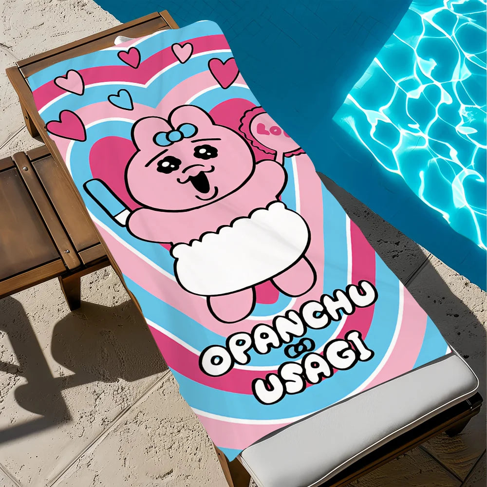 Anime Rabbit Quick-Dry Beach Towel | Soft Pool & Travel Towel Quick-Dry Beach Towel Peaceful Pleasures Health and Wellness z1 STJ150x260CM