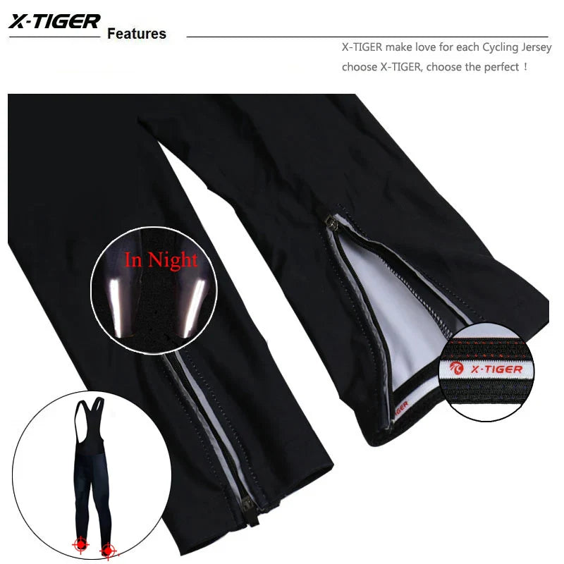 X-TIGER Winter Thermal Cycling Bib Pants – Men's 5D Gel Pad