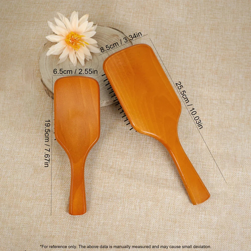 Wooden Paddle Hair Brush – Detangling & Scalp Massage for All Hair