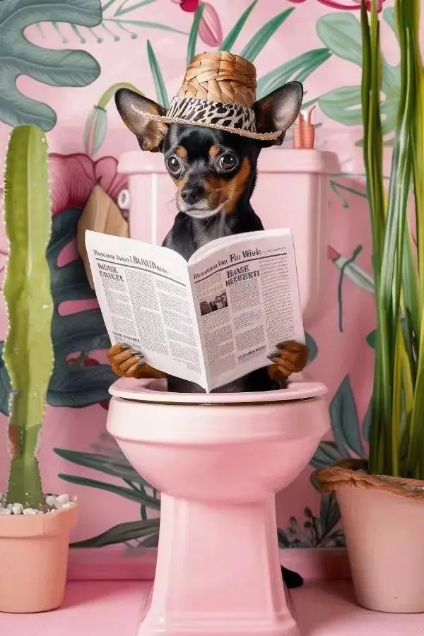 Funny Toilet Animals Canvas Wall Art | Bathroom Decor Poster