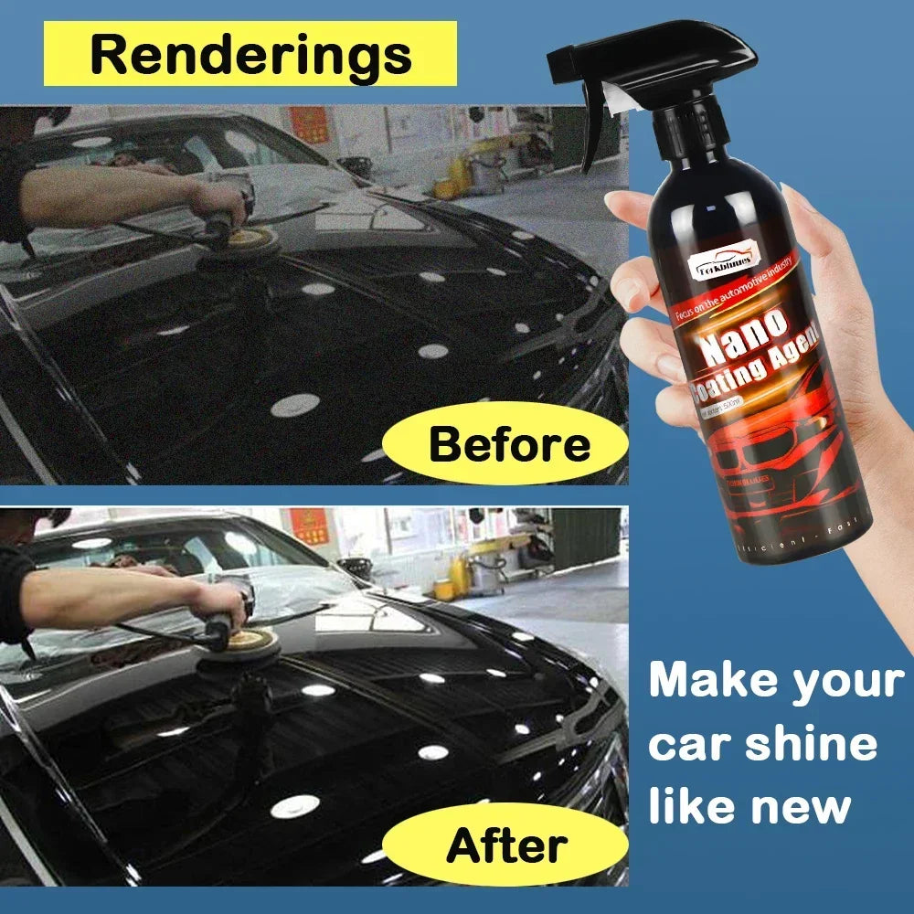 10H Ceramic Car Coating 500ML 9H Nano Liquid Glass Plated Crystal Hydrophobic Waterproof Polishing Paint Hardness Car Polish Wax Peaceful Pleasures Health and Wellness