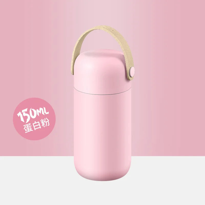 Macaron Mini Pocket Thermos Cup 150ml | Vacuum Insulated Flask Mini Thermos Flask Peaceful Pleasures Health and Wellness Pink 150ml