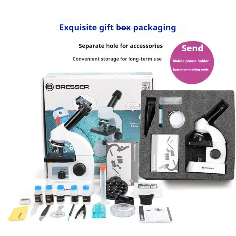 Microscope 800X Children's Optical Microscope Scientific Experiment Teaching Animal and Plant Observation Hd Peaceful Pleasures Health and Wellness