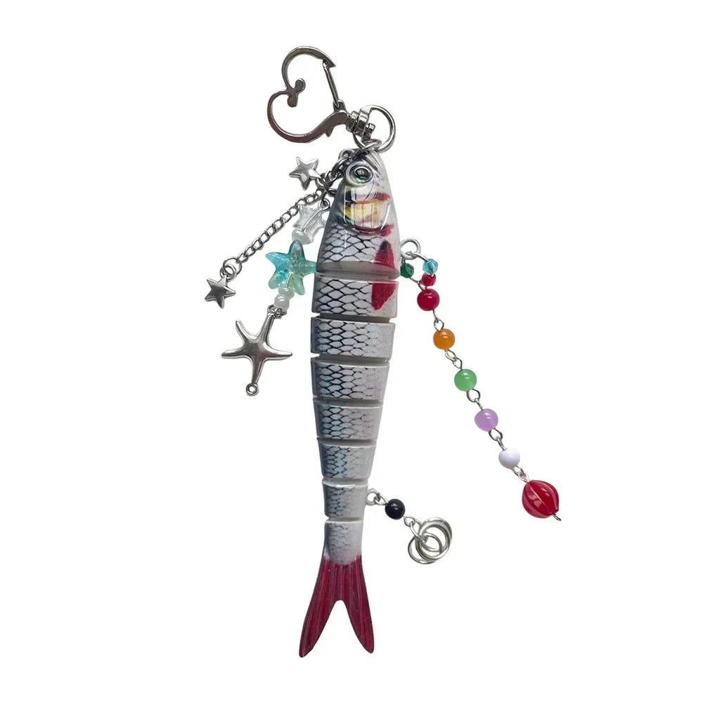 Multi-Jointed Simulation Fish Keychain – Backpack Pendant Gift