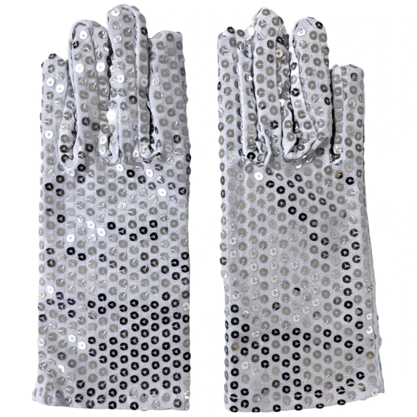 Silver Glitter Mesh Gloves Dance Costume Accessories for Women Party Performance Fashion Handwear Peaceful Pleasures Health and Wellness ONE SIZE Silver