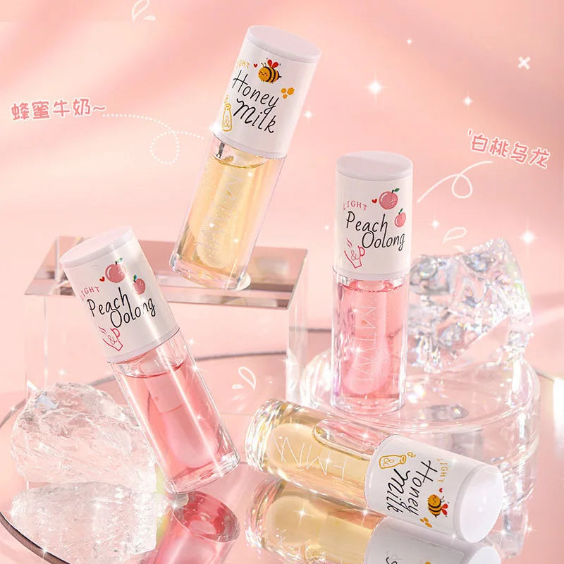 Peach Milk Honey Lip Oil Gloss – Moisturizing & Fades Lip Lines
