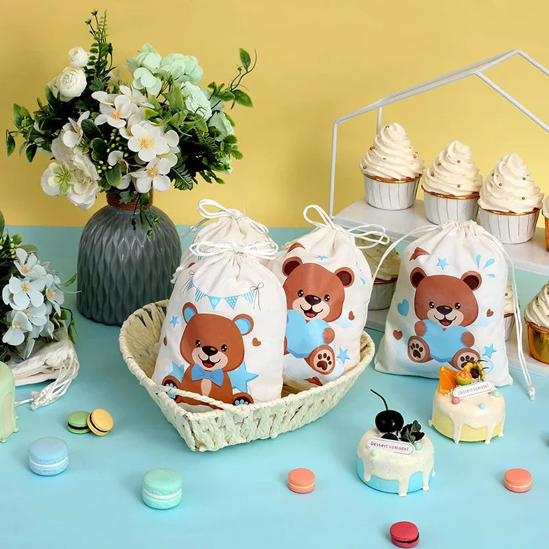5-Pack Teddy Bear Candy Gift Bags – Birthday & Baby Shower