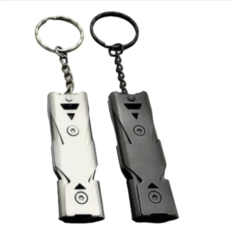 Double Tube Explosive Whistle Outdoor Distress Whistle Stainless Steel High-frequency Earthquake Rescue Whistle Survival Whistle Peaceful Pleasures Health and Wellness