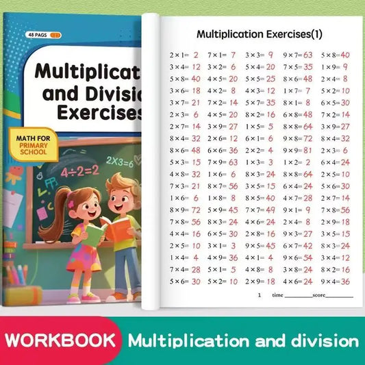 48 Pages Multiplication Division 99 Times Exercise Book Training Peaceful Pleasures Health and Wellness 1 pc
