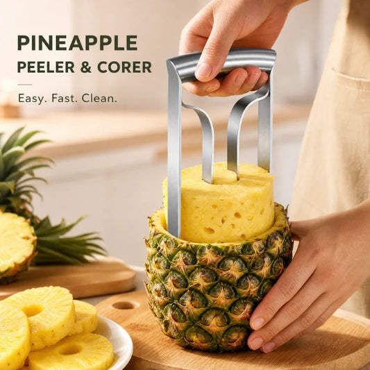 Stainless Steel Pineapple Peeler Cutter Meat Extractor Cut Corer Remover Machine Home Kitchen Knife Slicer Fruit Tool Peaceful Pleasures Health and Wellness