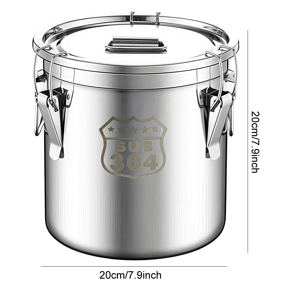 304 Stainless Steel Airtight Canister 6–33L | Food Storage