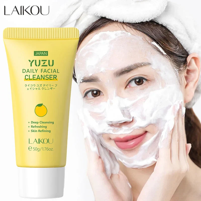 Laikou Whitening Foam Facial Cleanser – Niacinamide & Yuzu 50g