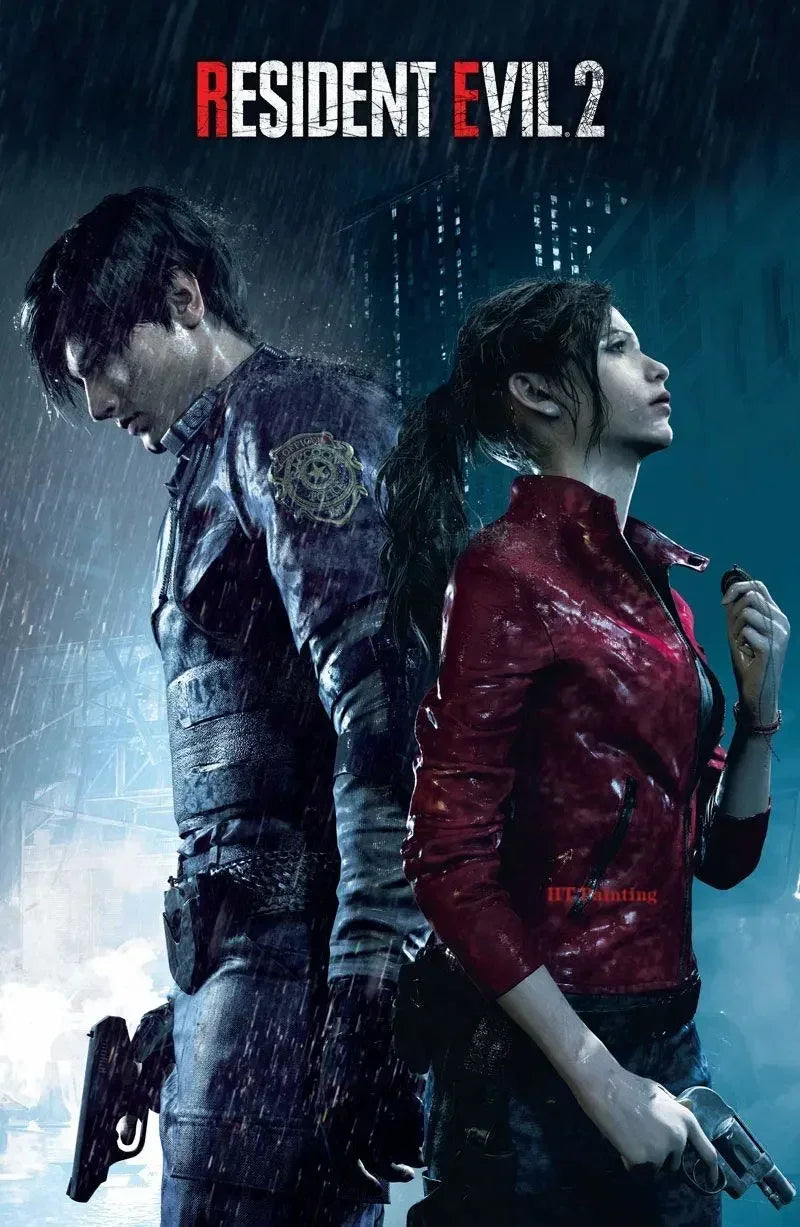 Classic Hot Video Game Resident-Evil 2 3 4 All Characters Vintage Poster Canvas Painting Wall Art Pictures Home Gamer Room De Peaceful Pleasures Health and Wellness