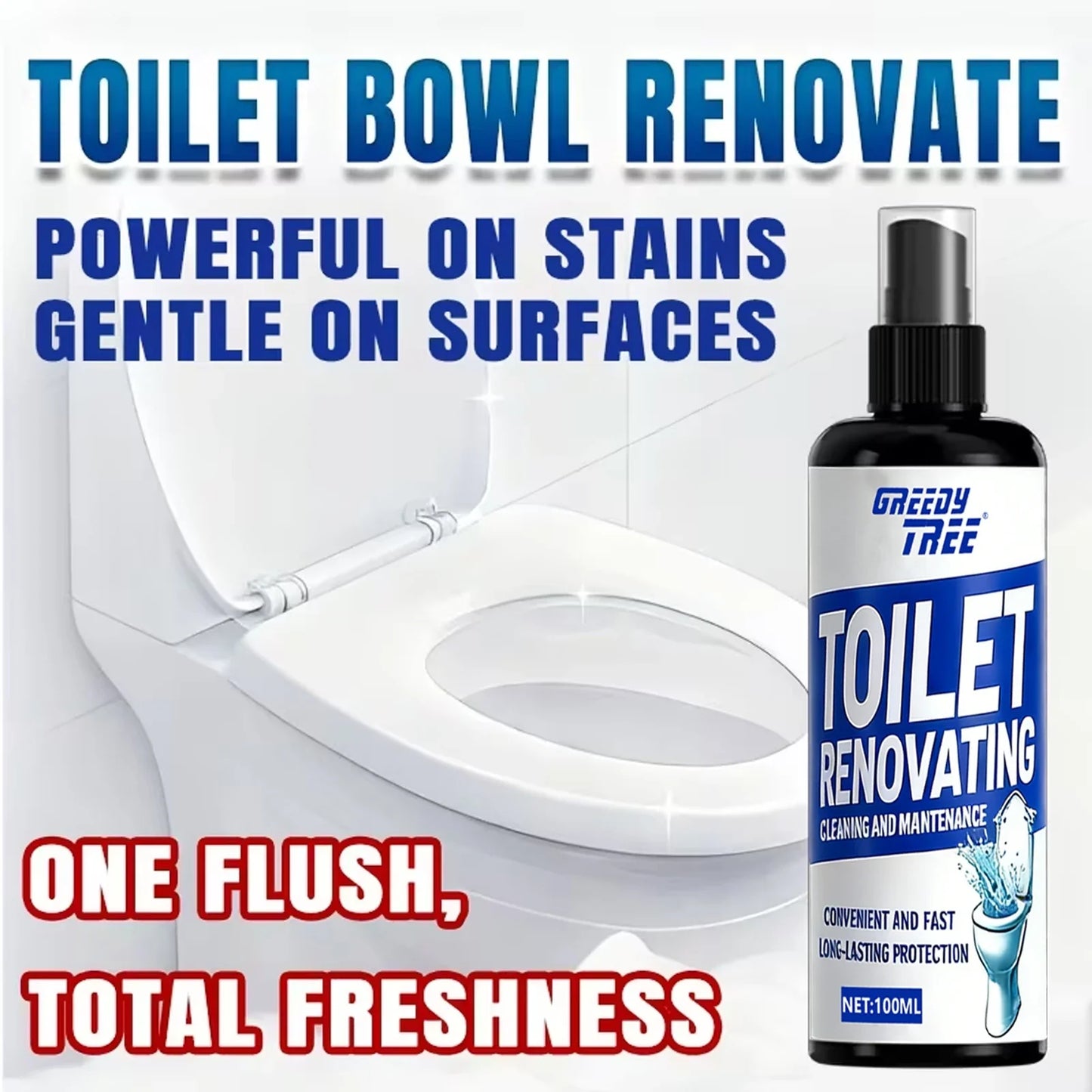 Toilet Renovating Spray 100ml – Limescale & Stain Remover