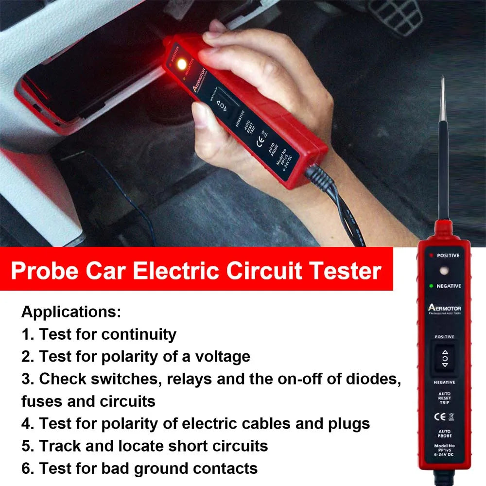 Automotive Electric Circuit Tester 6-24V DC | Power Switch
