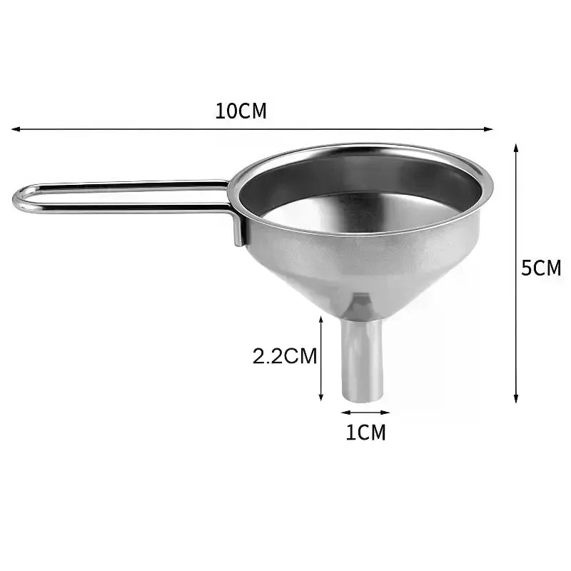 Stainless Steel Funnel with Handle | Small Metal Bottle Funnel Kitchen Funnel Peaceful Pleasures Health and Wellness