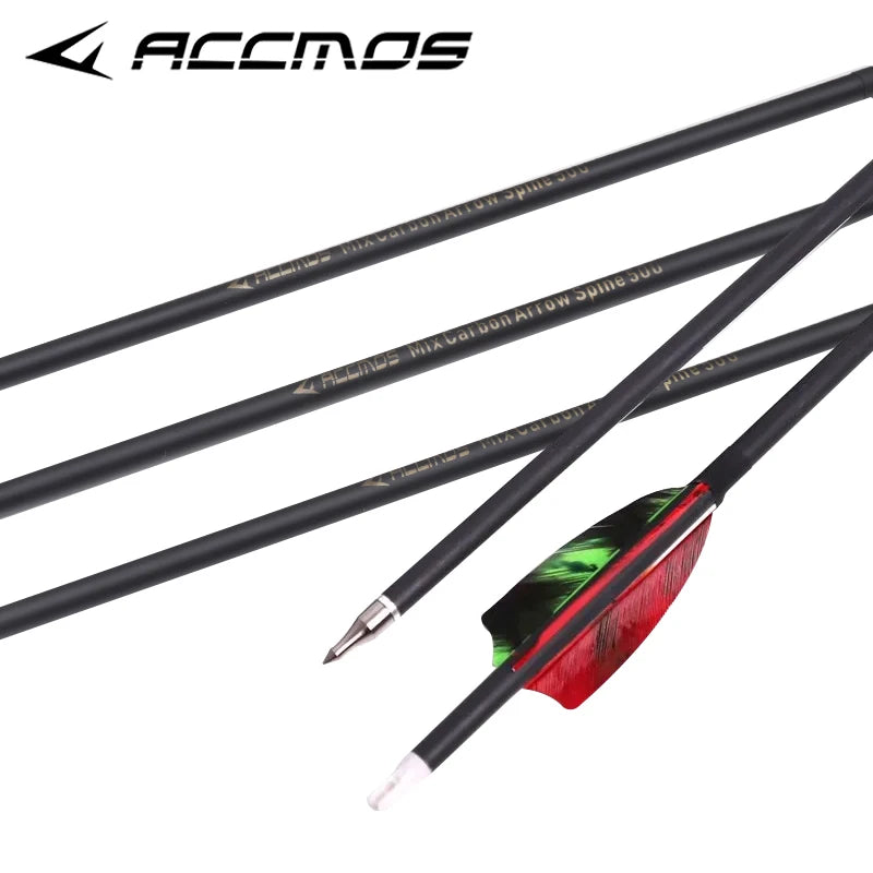 6 ID6 Sp500 Archary Carbon Arrows Turkey Feather 100 125gr Tips