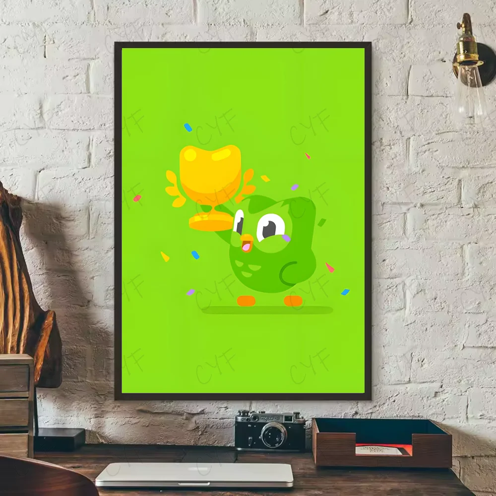 Duolingo Owl Duo 2 Poster HD art sticky wall waterproof home living room bedroom bar aesthetic decoration Peaceful Pleasures Health and Wellness z6 40X50cmNoframe
