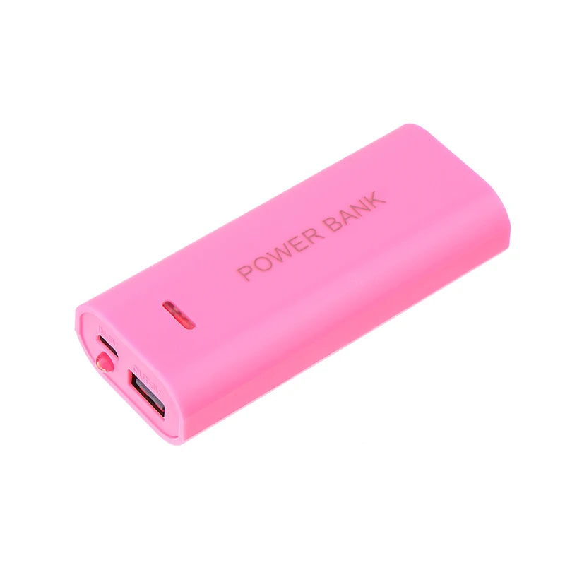 Portable Power Bank Case DIY 2Cell 18650 Battery Box For Smart Phone Charge 5V 1A For 18650 Battery With Indicator Light Peaceful Pleasures Health and Wellness Pink