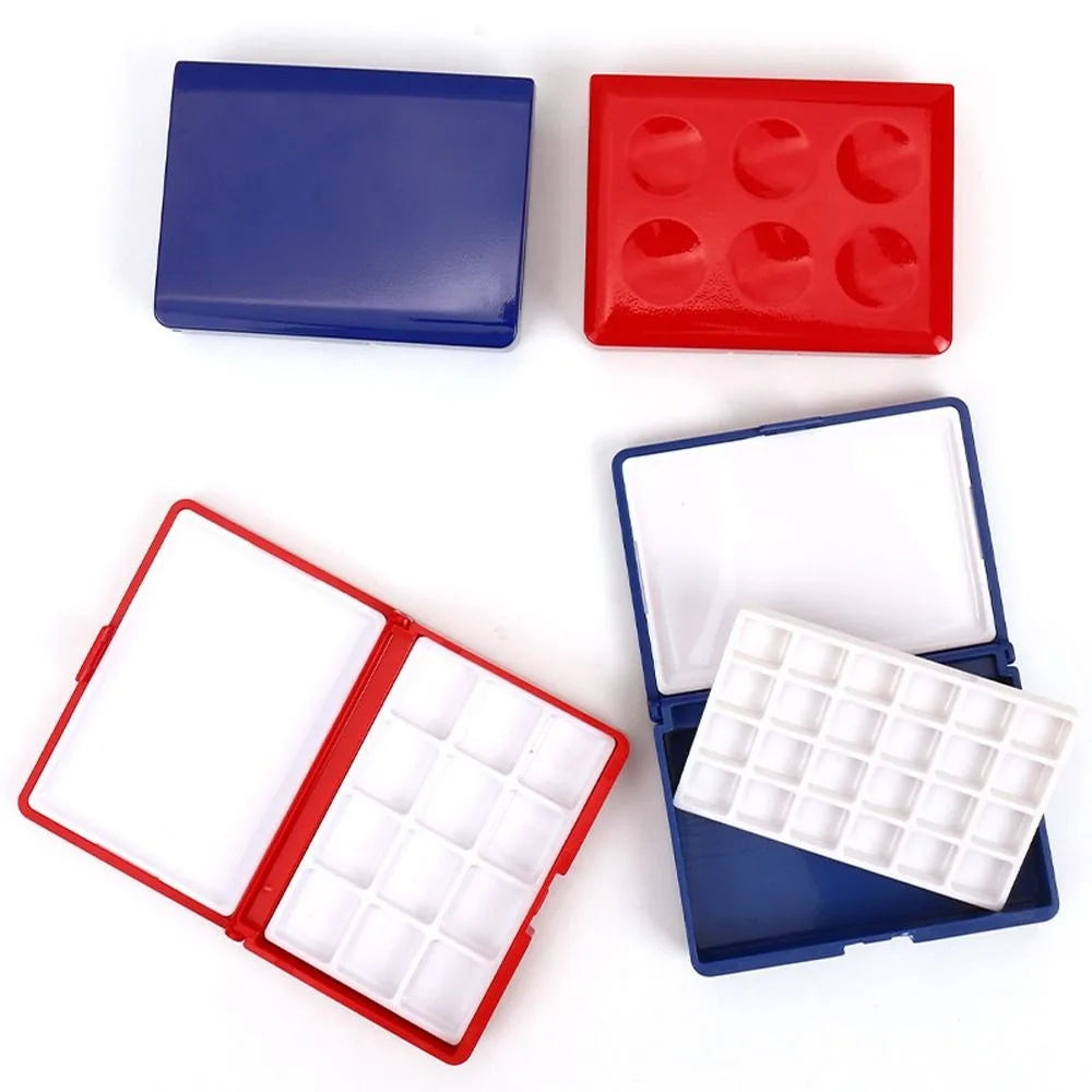 12/24 Grid Mini Watercolor Box Portable 1ml Painting Pigment Box Empty Watercolor Painting Palette Travel Sketching Peaceful Pleasures Health and Wellness