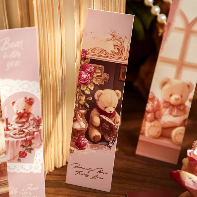 30 Box Bookmarks Teddy Bear Romantic House Dreamy Theme Warm Healing