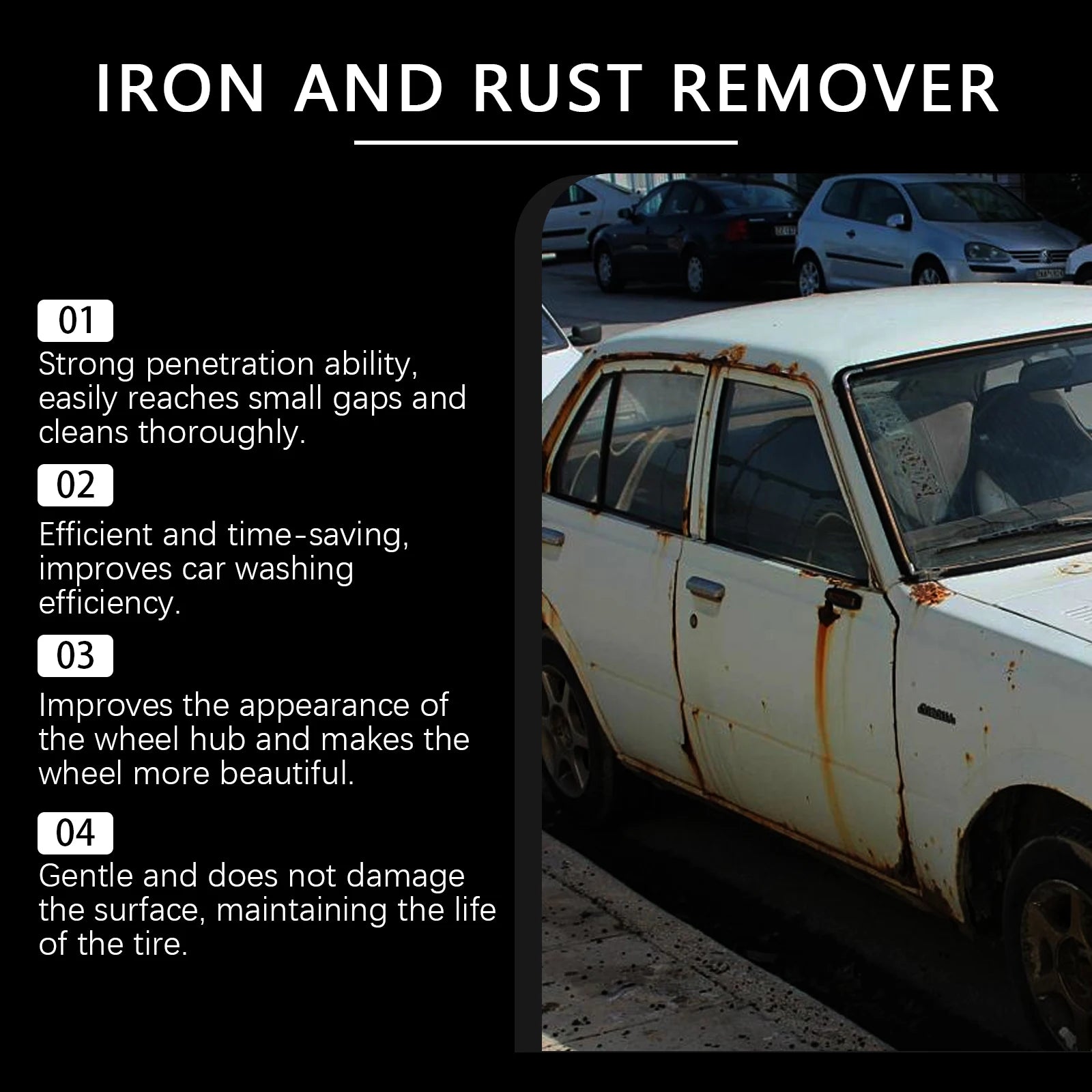 Car Rust & Iron Remover Spray – Brake Dust Cleaner 120ml Auto Rust Remover Spray Peaceful Pleasures Health and Wellness