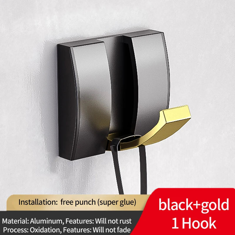 YUNJIEYA 6-Hook Folding Wall Hook Rack – Bathroom & Kitchen