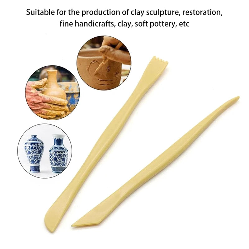 10 Pcs Clay Sculpture Tool Set Carving Diy Wooden /Plastic Pottery Knife Tools For Lovers Ceramice Art Craft Shaping Clay Strip Peaceful Pleasures Health and Wellness