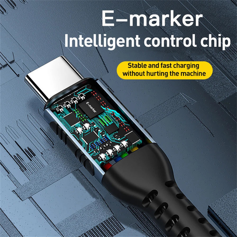 100W USB-C to USB-C Fast Charging Cable 5A Braided Nylon
