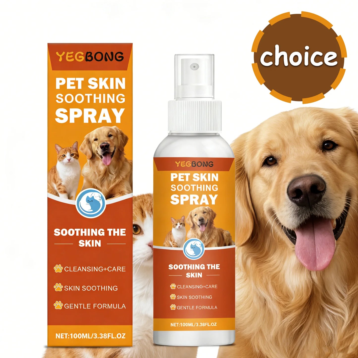 YEGBONG Pet Skin Soothing Spray – Itch Relief Dogs & Cats