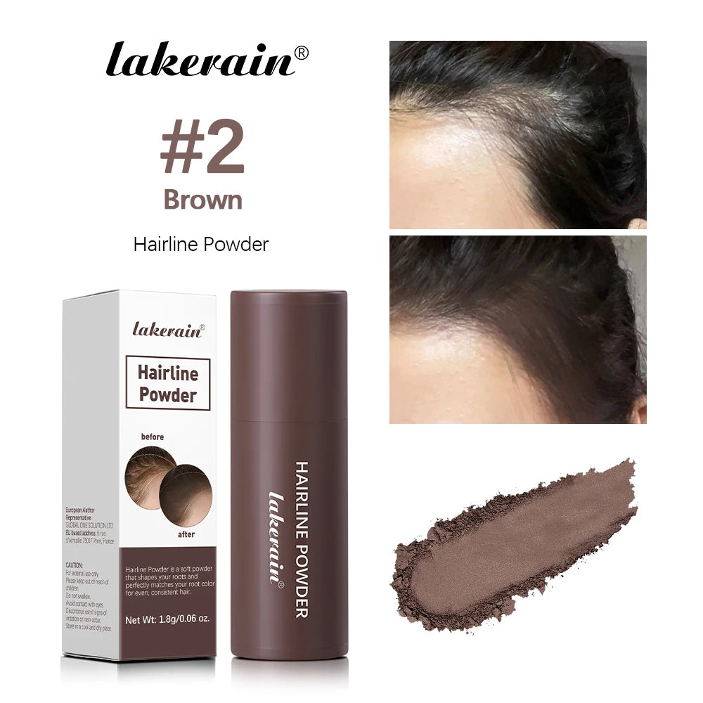 Lakerain Hairline Powder Filling Hair and Eyebrows Gaps Naturally Modify Long Lasting Holding Waterproof Sweat-proof Fine Powder Peaceful Pleasures Health and Wellness Brown