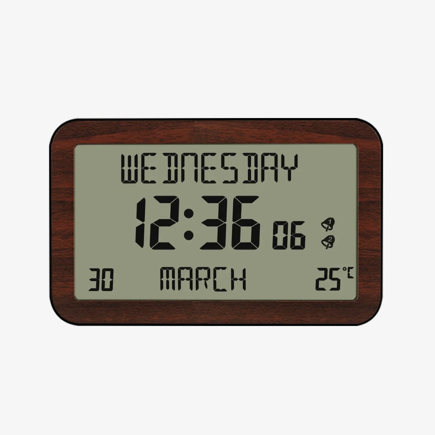 LCD Digital Alarm Clock – Time, Date & Temp | Desk & Travel