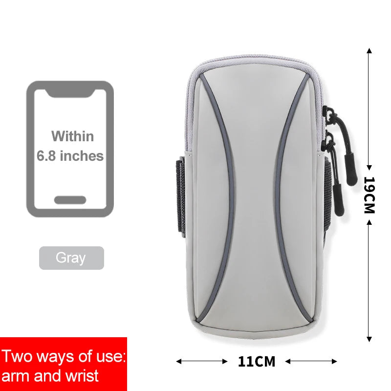 cell phone armband for running racing accessories mini cell phone armband for run arm cell phone holder Mobile phone wrist stand Peaceful Pleasures Health and Wellness Gray(6.8inch)