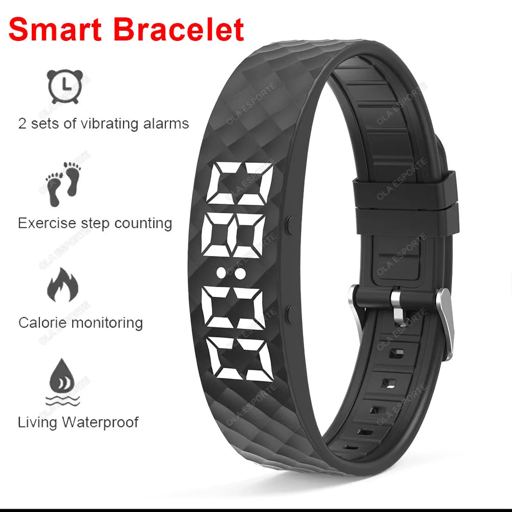Smart Bracelet LED Digital Waterproof Smart Clock Smartband With running pedometer Monitor Smart Band Vibration Alarm Reminder Peaceful Pleasures Health and Wellness