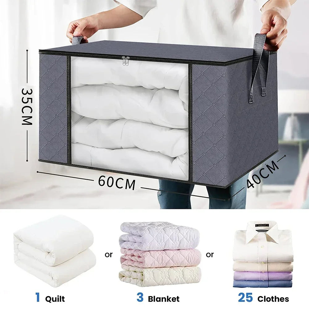 Foldable Non-Woven Quilt & Bedding Storage Bag | Large Capacity