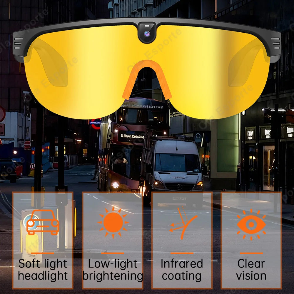AI Smart Cycling Glasses Men 800W Camera Video with Translation Sunglasses Call Music 4K HD Color Change Sports Glasses 2026 New Peaceful Pleasures Health and Wellness