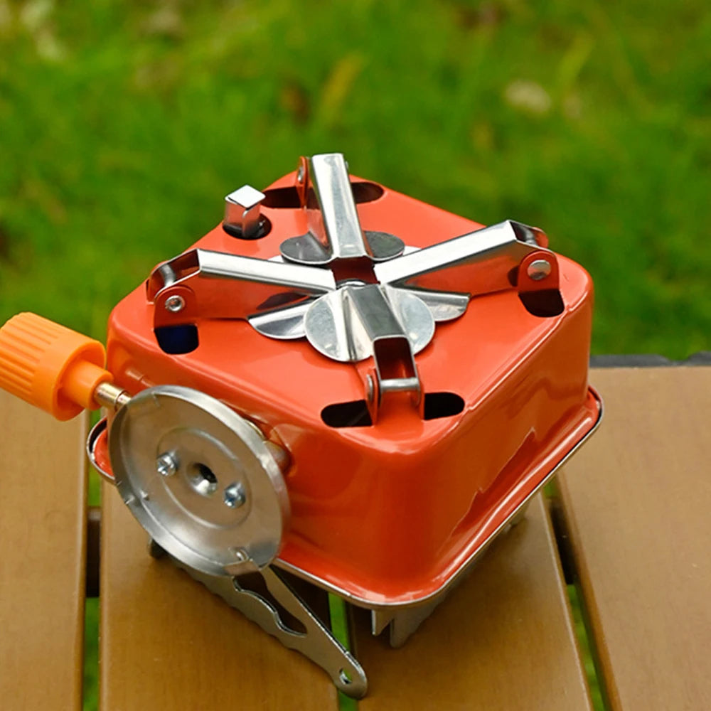 Portable Burner Camping Foldable Windproof Outdoor Gas Tank Stove for Backpacking Camping Hiking Picnic BBQ Cooking Equipment Peaceful Pleasures Health and Wellness