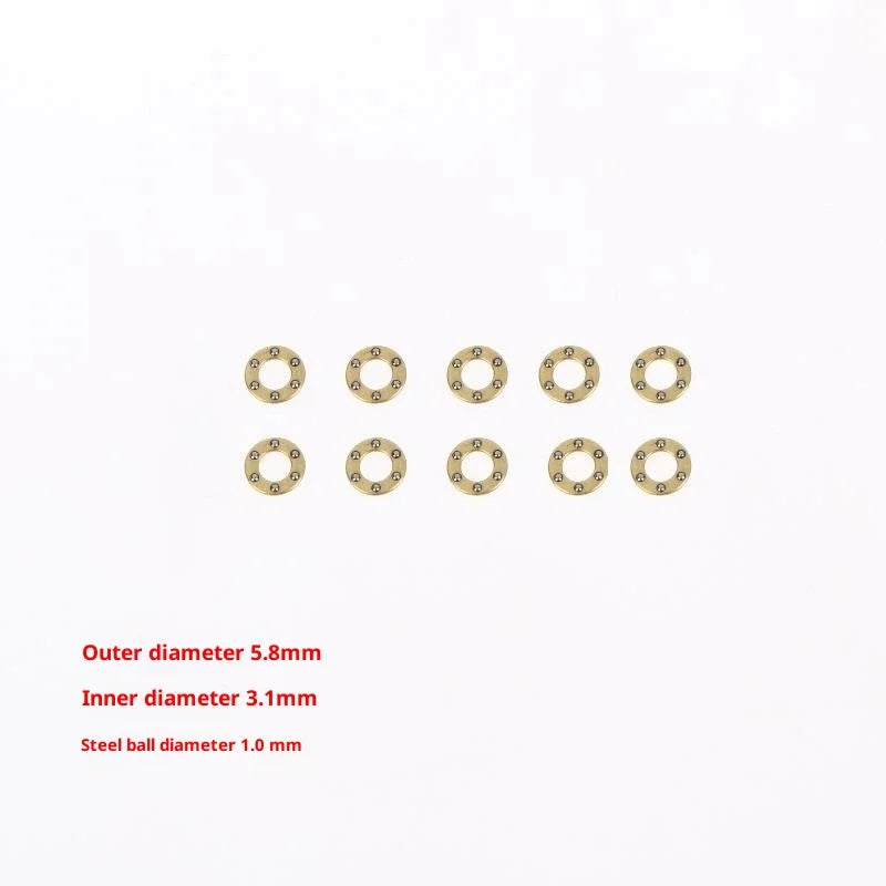 New 10Pcs Mini Plane Axial Bearing Ceramic Steel Ball Thrust Copper Support Folding Knife Opening Closing Accessories Peaceful Pleasures Health and Wellness 5.9x3.1x1.0mm