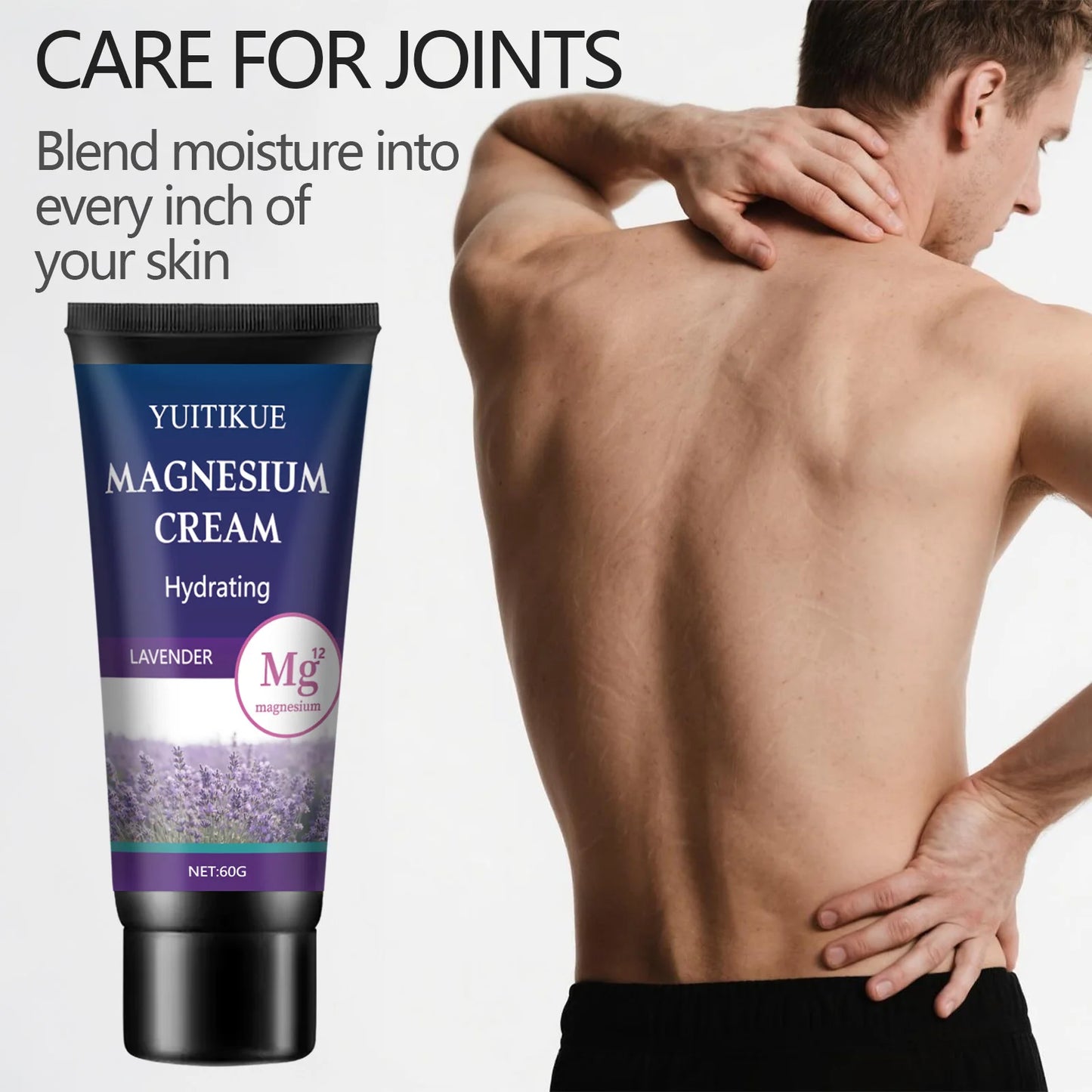 YUITIKUE Magnesium Cream 60g | Joint & Muscle Relief, Lavender Magnesium Body Cream Peaceful Pleasures Health and Wellness
