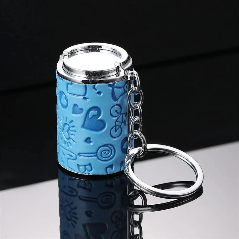 Metal Coin Tube Keychain – Portable Coin Storage Pendant